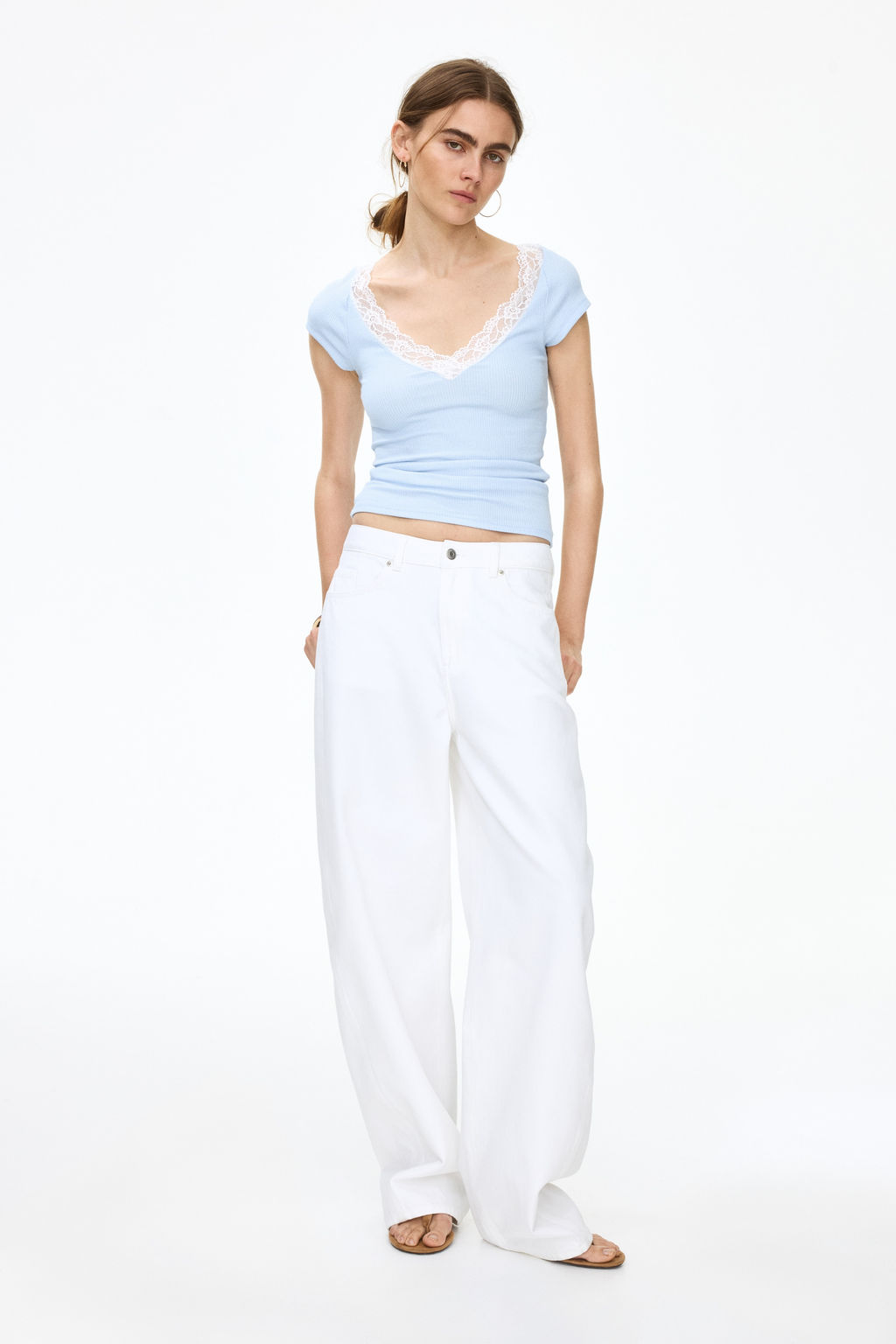 Top con escote de encaje en V - H&m фото 6