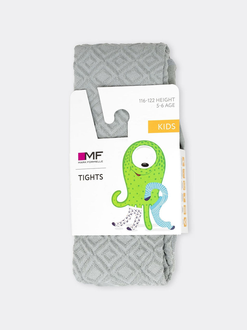 Цена за 3 пары! Детские рельефные колготки светло-оливкового цвета - Mark formelle фото 4