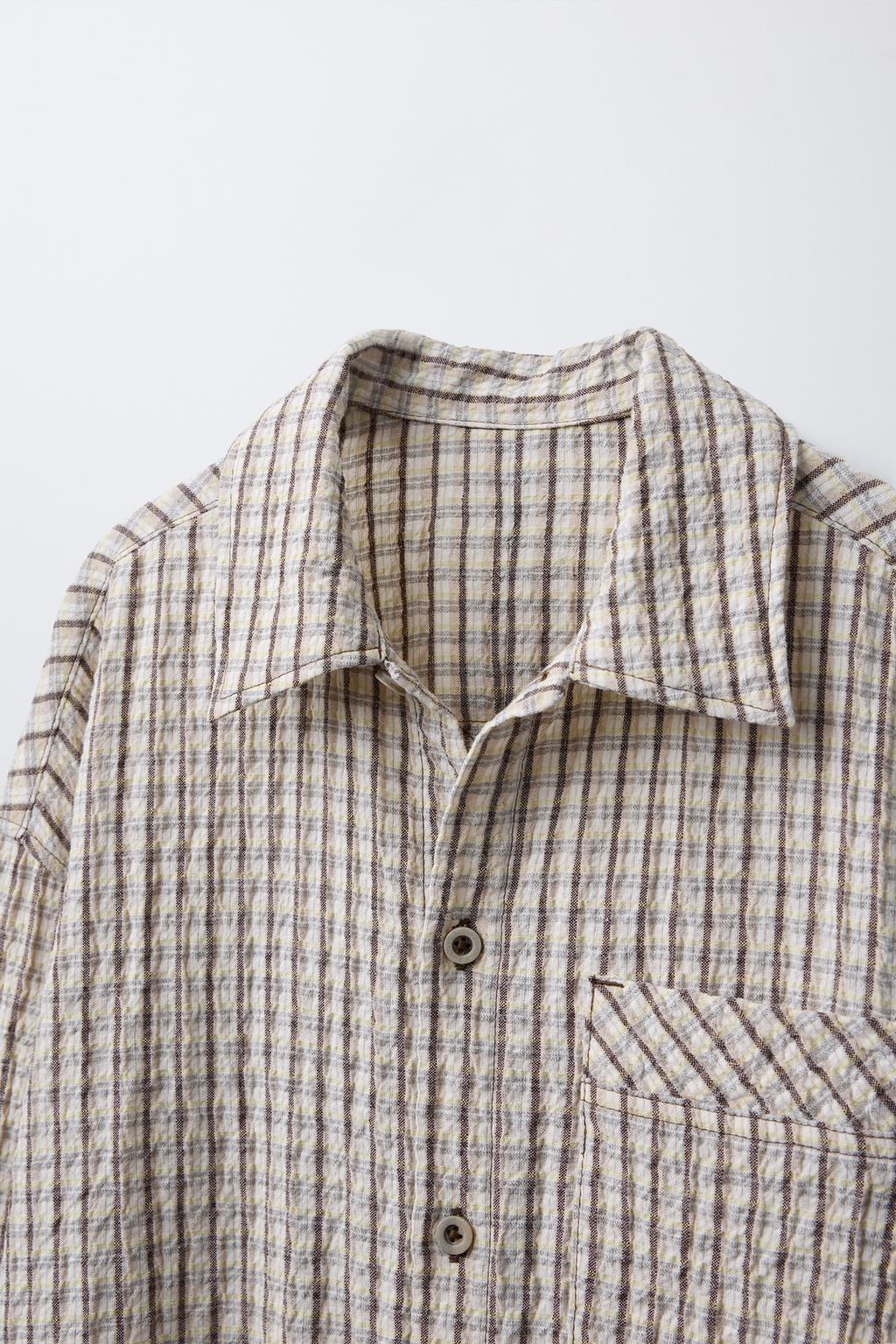 TEXTURED CHECK SHIRT - Zara фото 3