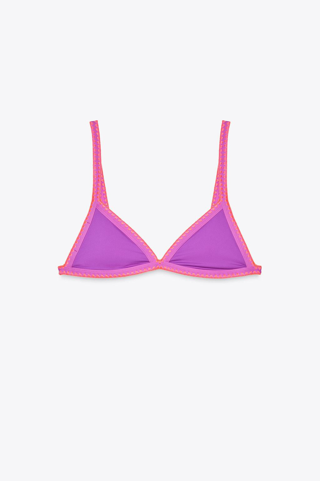 CONTRAST TRIANGULAR BIKINI TOP - Zara фото 5