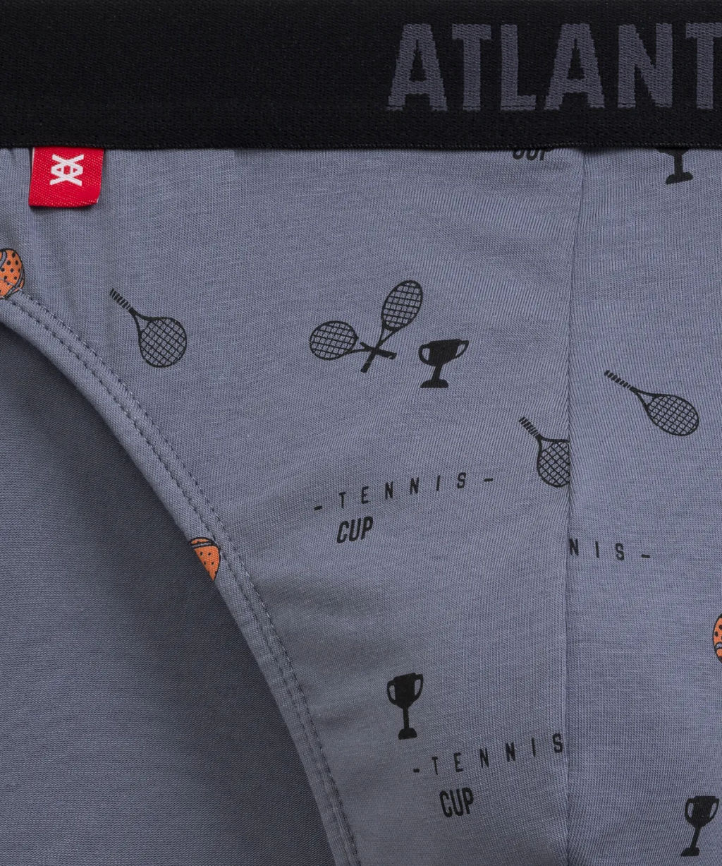 ATLANTIC 3MP-171 Трусы спорт Solid Tennis - набор 3 шт. черный + графитовый + голубой  фото 7