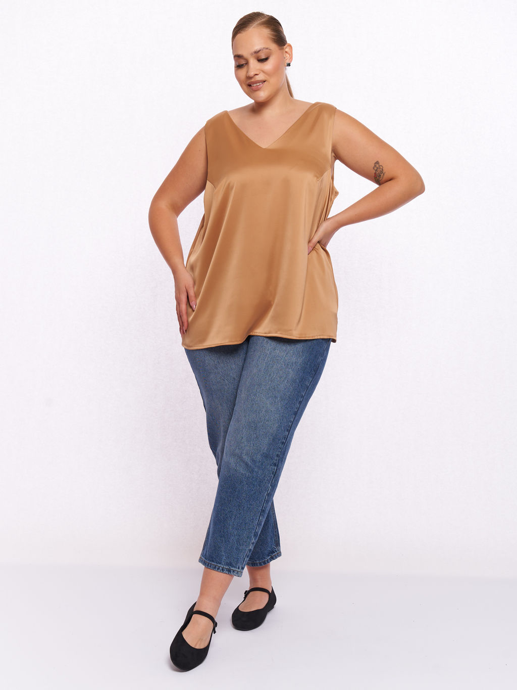 Топ атласный ZMT10237YLW50 - Артесса фото 2