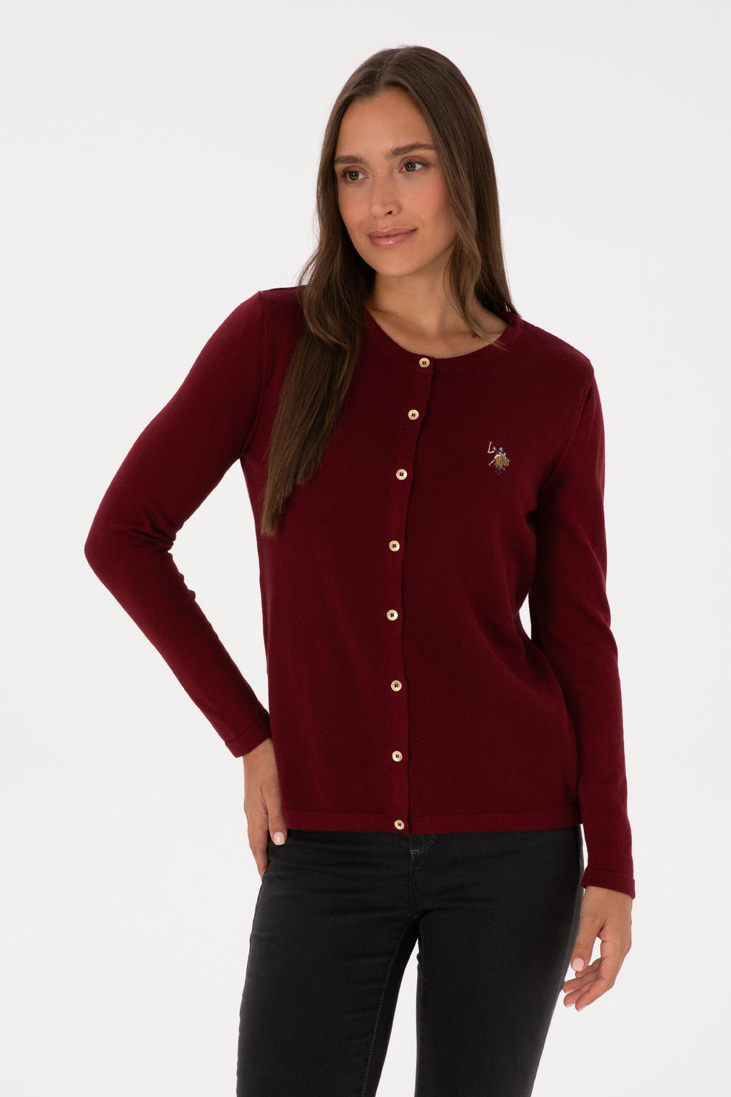 Kad_n Bordo Basic Triko H_rka Sepette S_rpriz _ndirim - U.s. polo assn фото 3