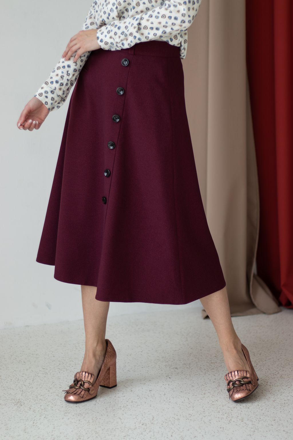 расклешенная юбка в составе шерсть - Трика фото 2