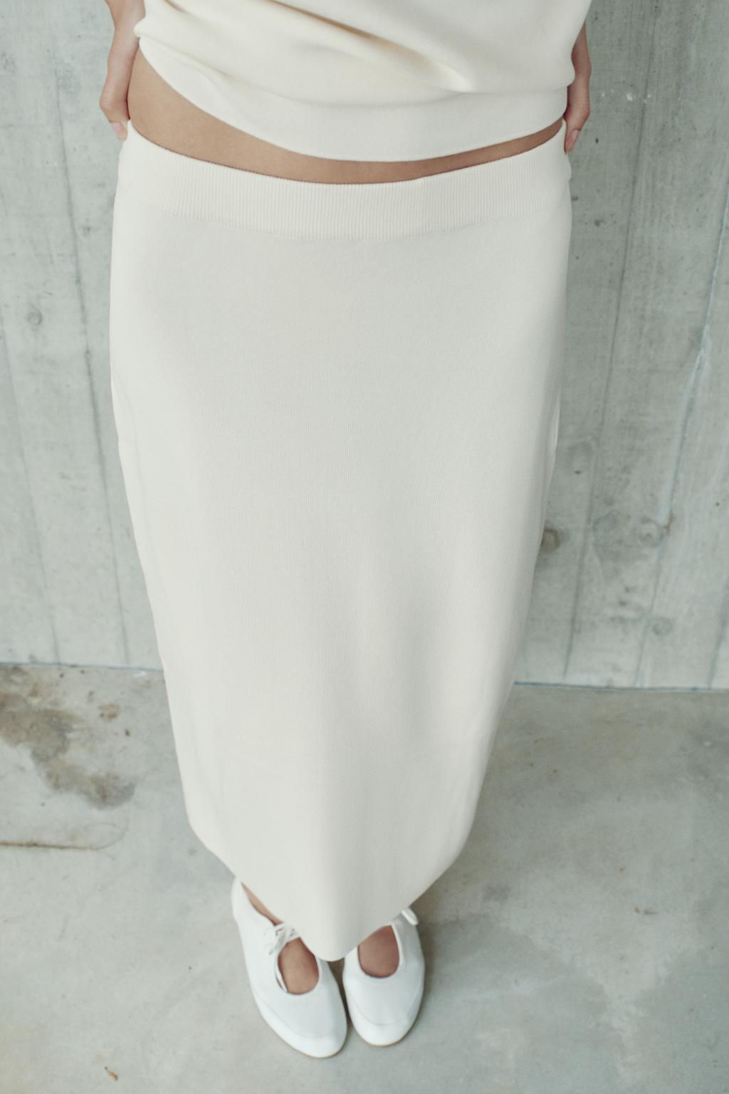 PLAIN KNIT MIDI SKIRT - Zara фото 4