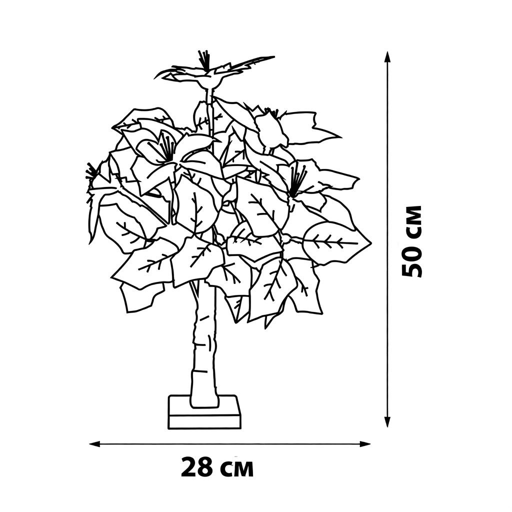 ULD-T2850-020/SNA/3AA WARM WHITE IP20 XMAS STAR Дерево светодиодное Рождественская звезда, на батарейках 3АА (не в/к), 20х50см. 20 светодиодов. Теплый белый свет. TM Uniel