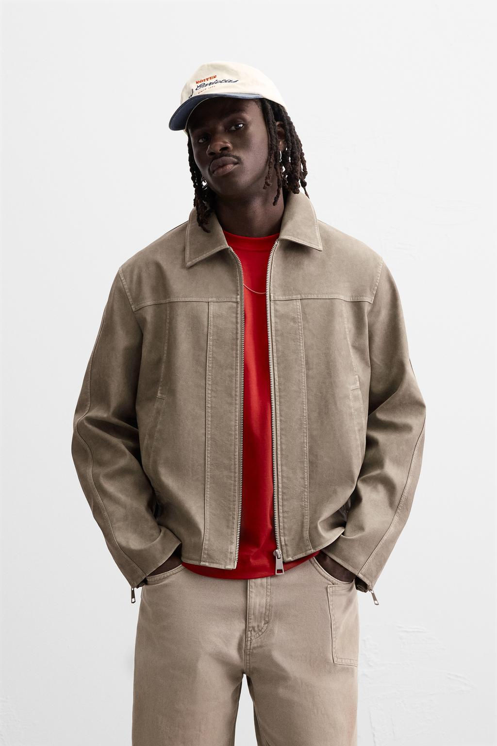 FADED LEATHER EFFECT JACKET - Zara фото 2