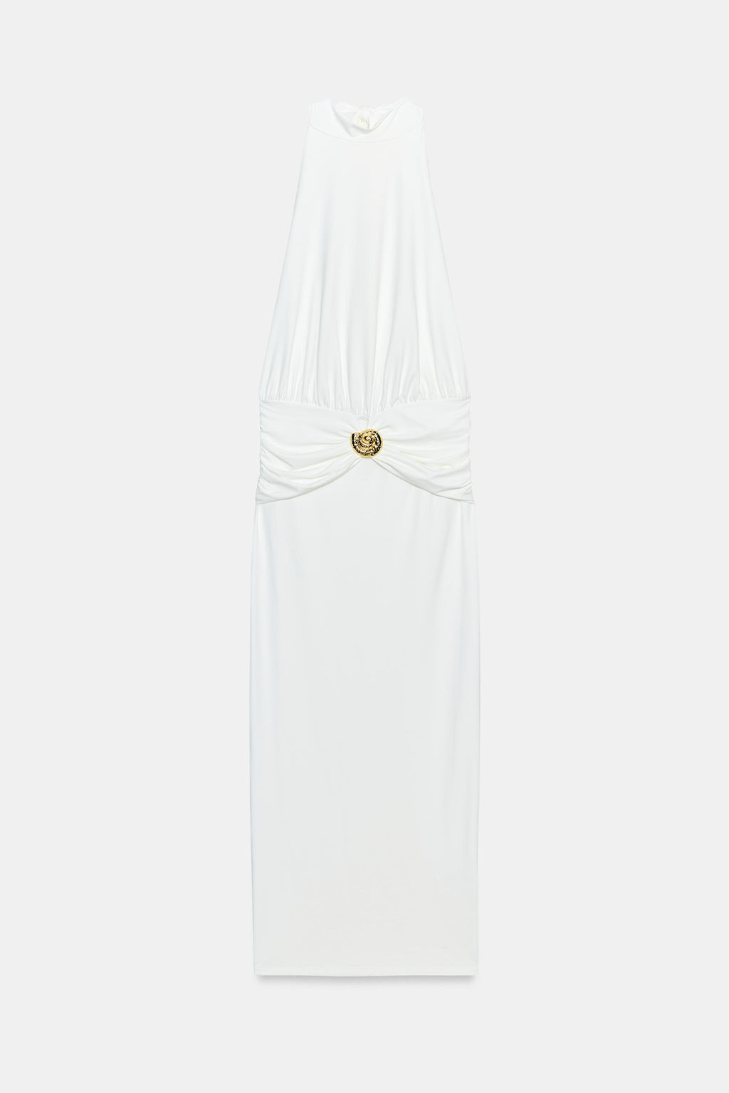 VESTIDO HALTER DRAPEADO / Blanco roto - Zara фото 6