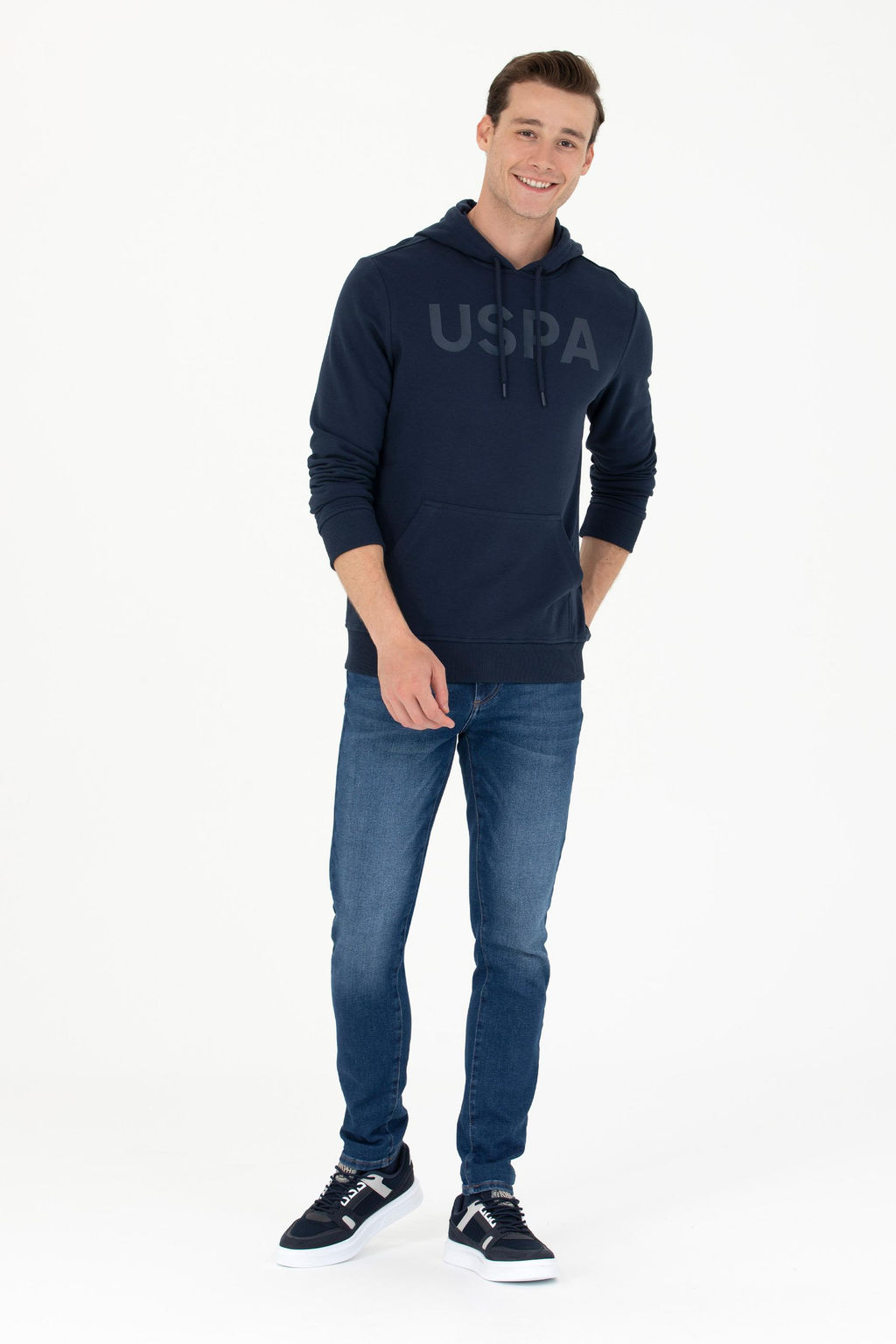 U. S. Polo Assn / Мужской темно-синий базовый свитшот - U.s. polo assn фото 18