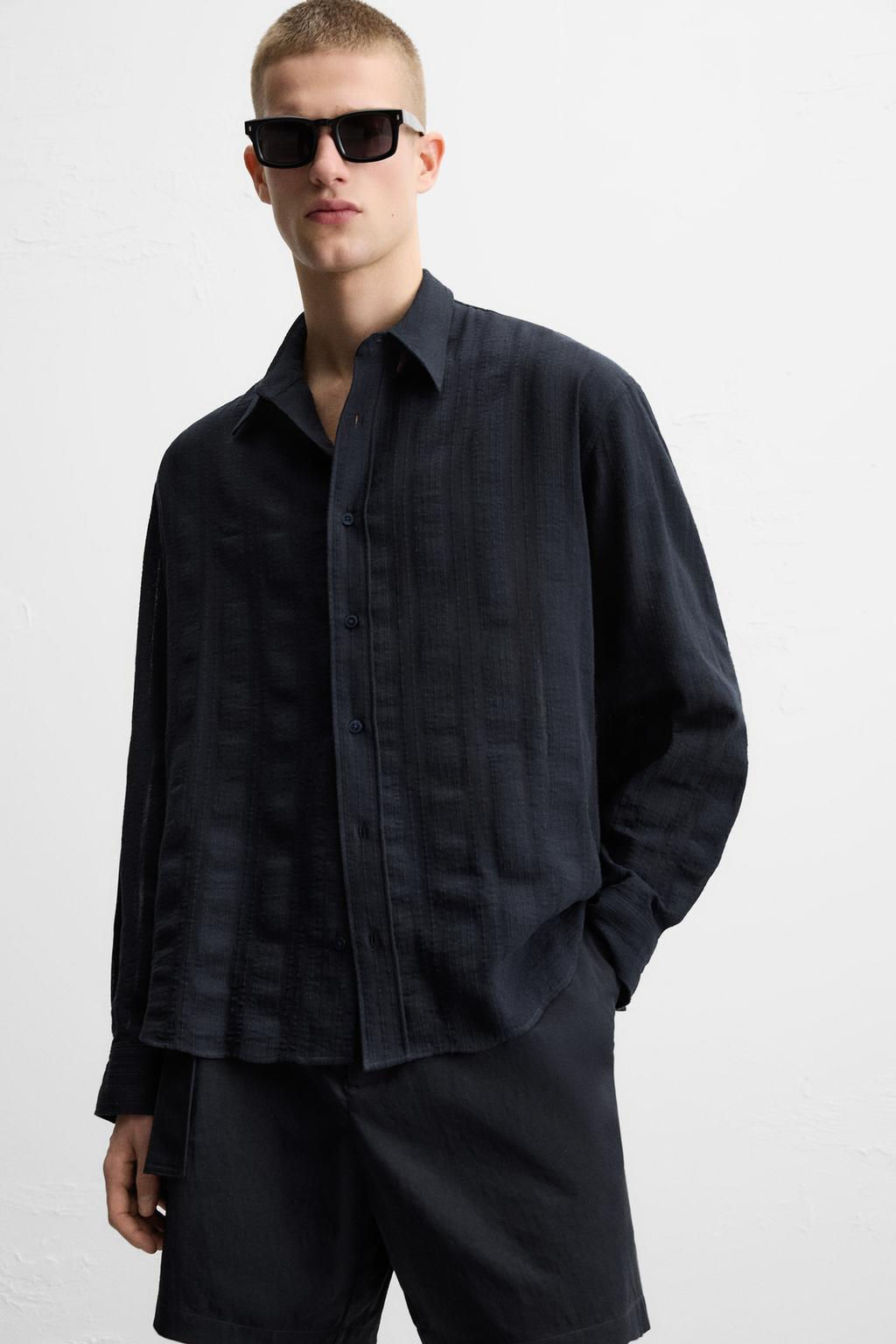 STRIPED TEXTURED SHIRT - Zara фото 4