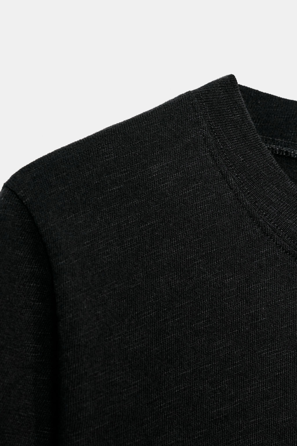 CAMISETA ALGOD?N FLAM? / Negro - Zara фото 8