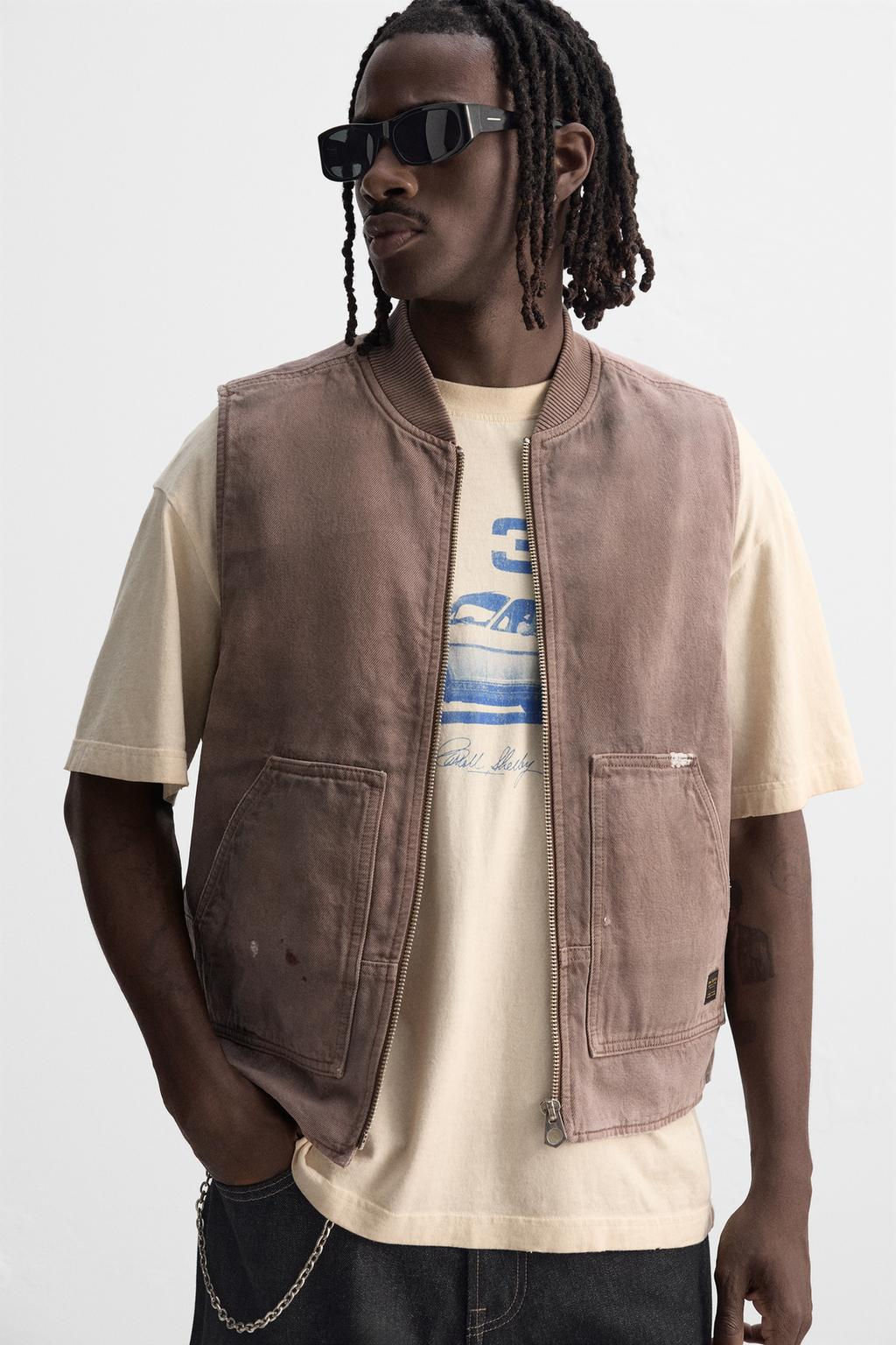 ZIP-UP WASHED GILET - Zara фото 6
