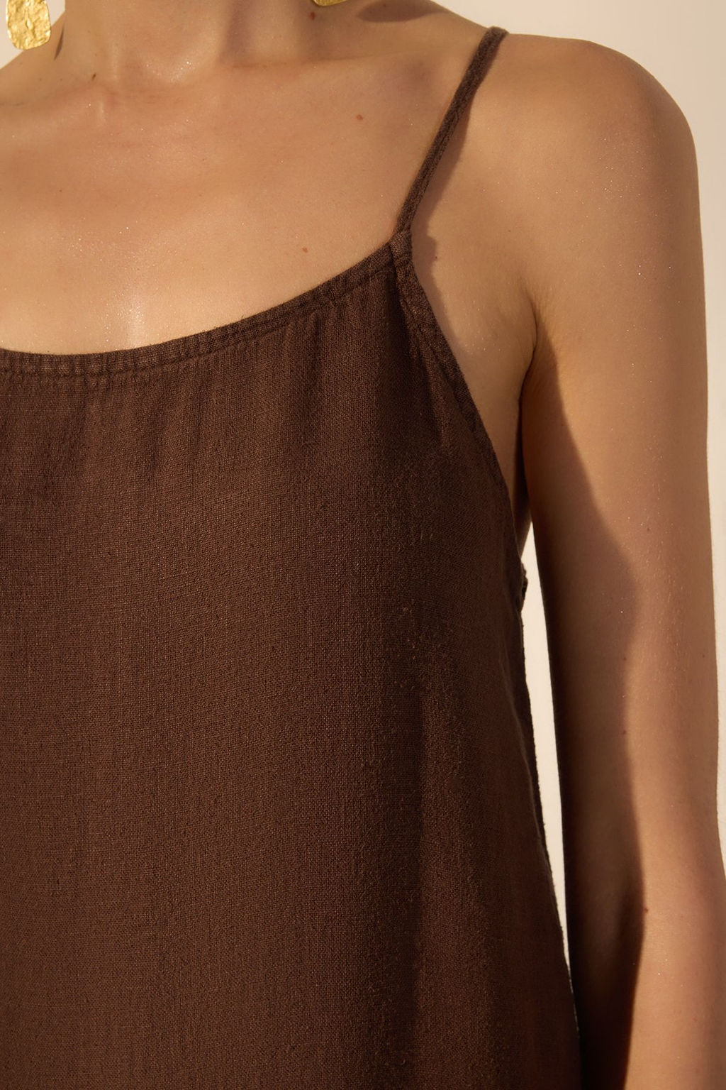 Trendyolmilla Sar? %100 Keten Dikis Detayl? Maxi Elbise TWOSS25EL00638  фото 3