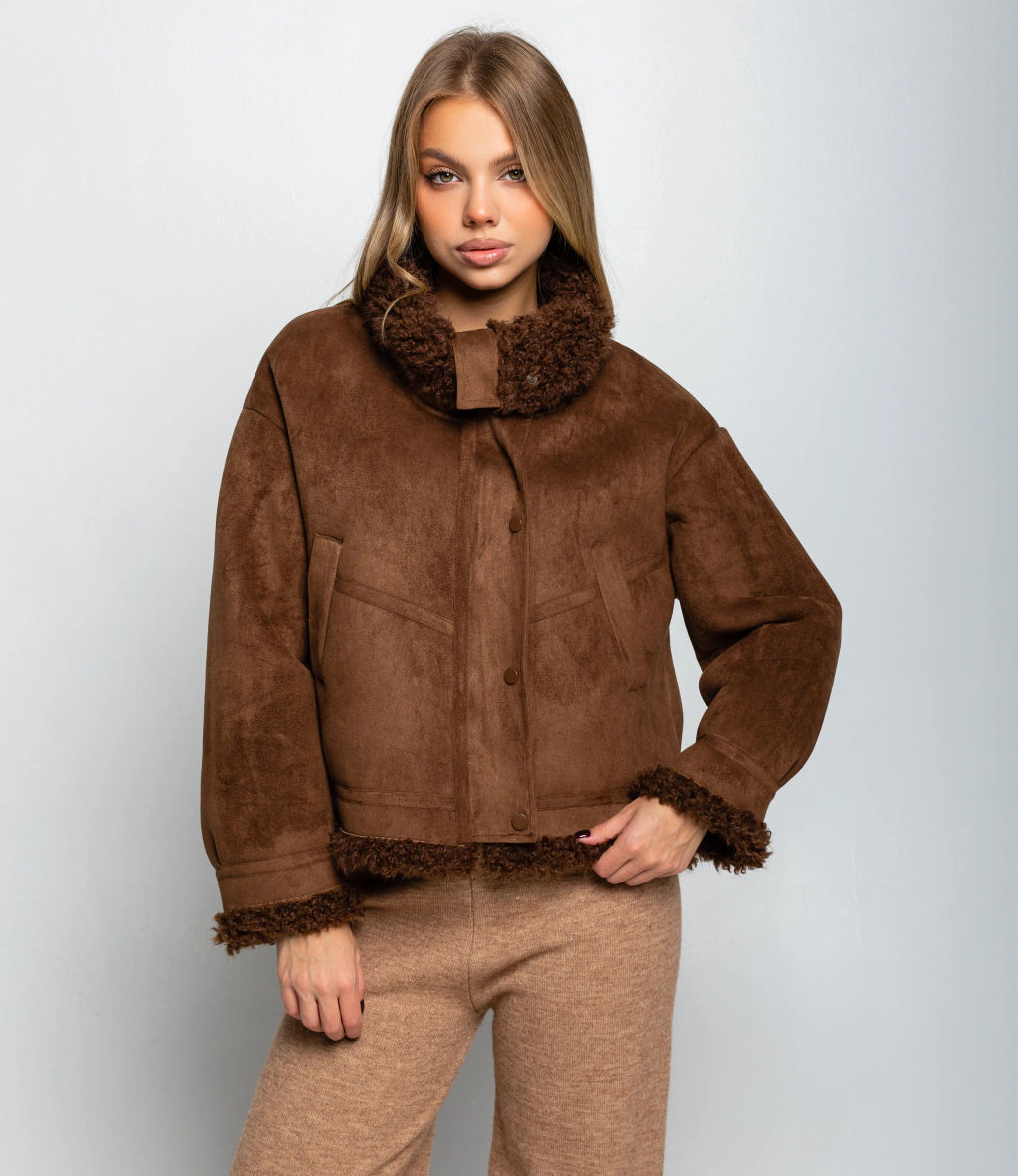 Дублёнка #КТ7580 (1), коричневый