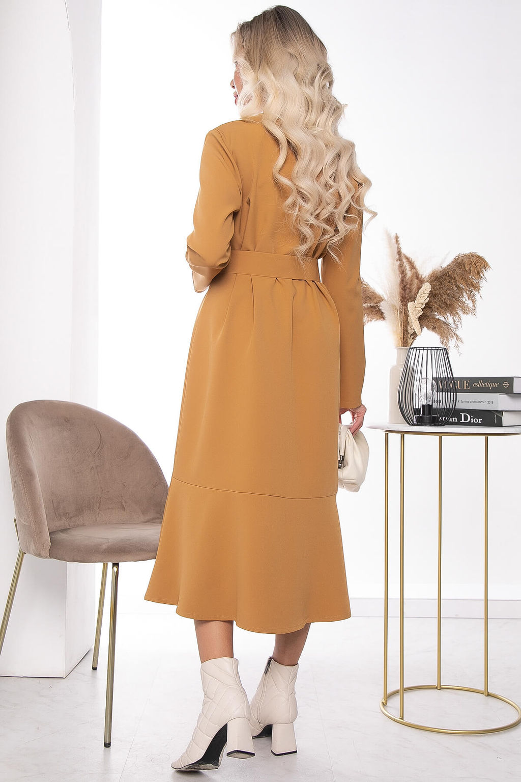 Платье Классика в моде (горчица) П7204 - Lt collection фото 3