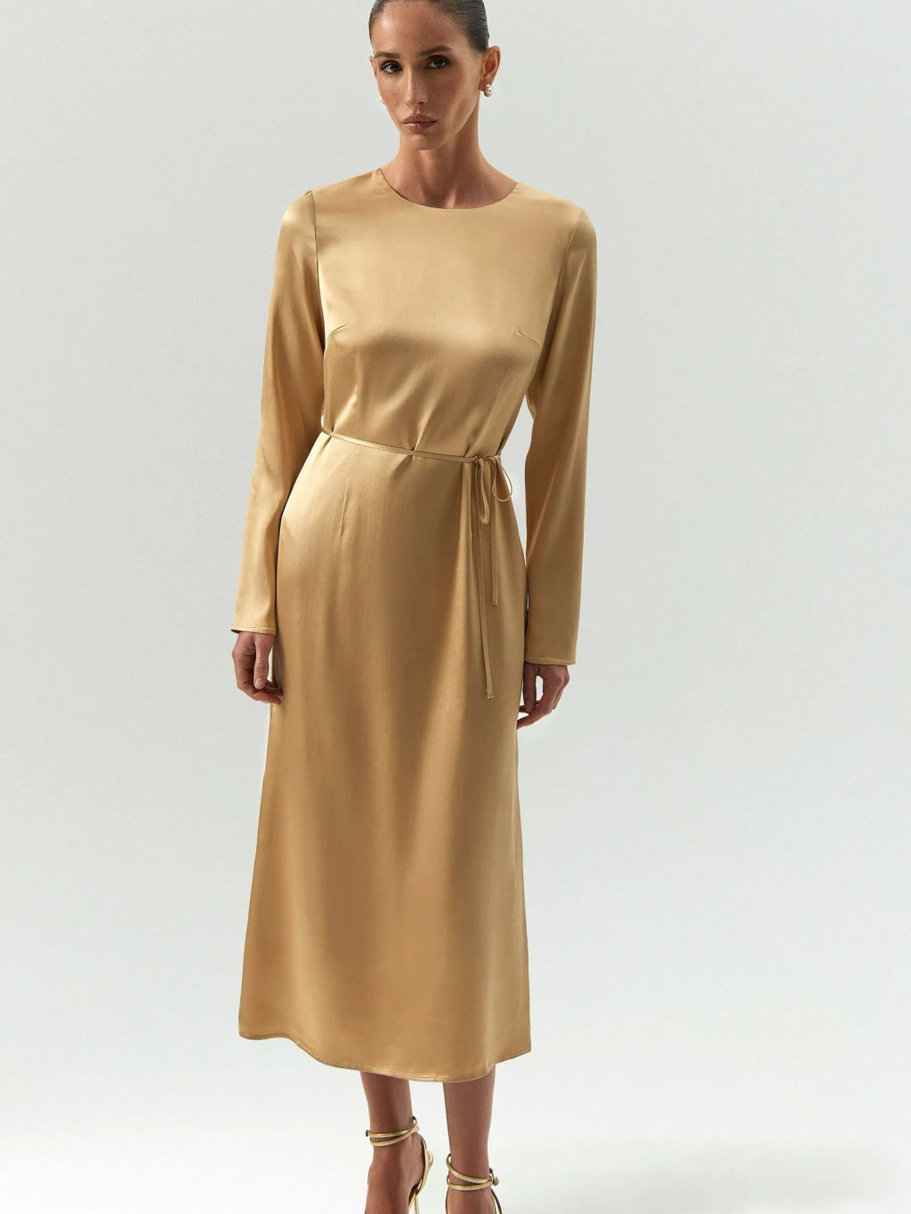 ЕМКА / Платье макси из вискозы с поясом - Emka фото 3