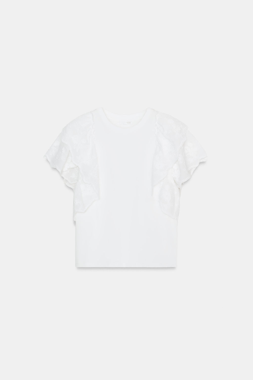 CAMISETA VOLANTES MANGA CORTA / Blanco - Zara фото 5