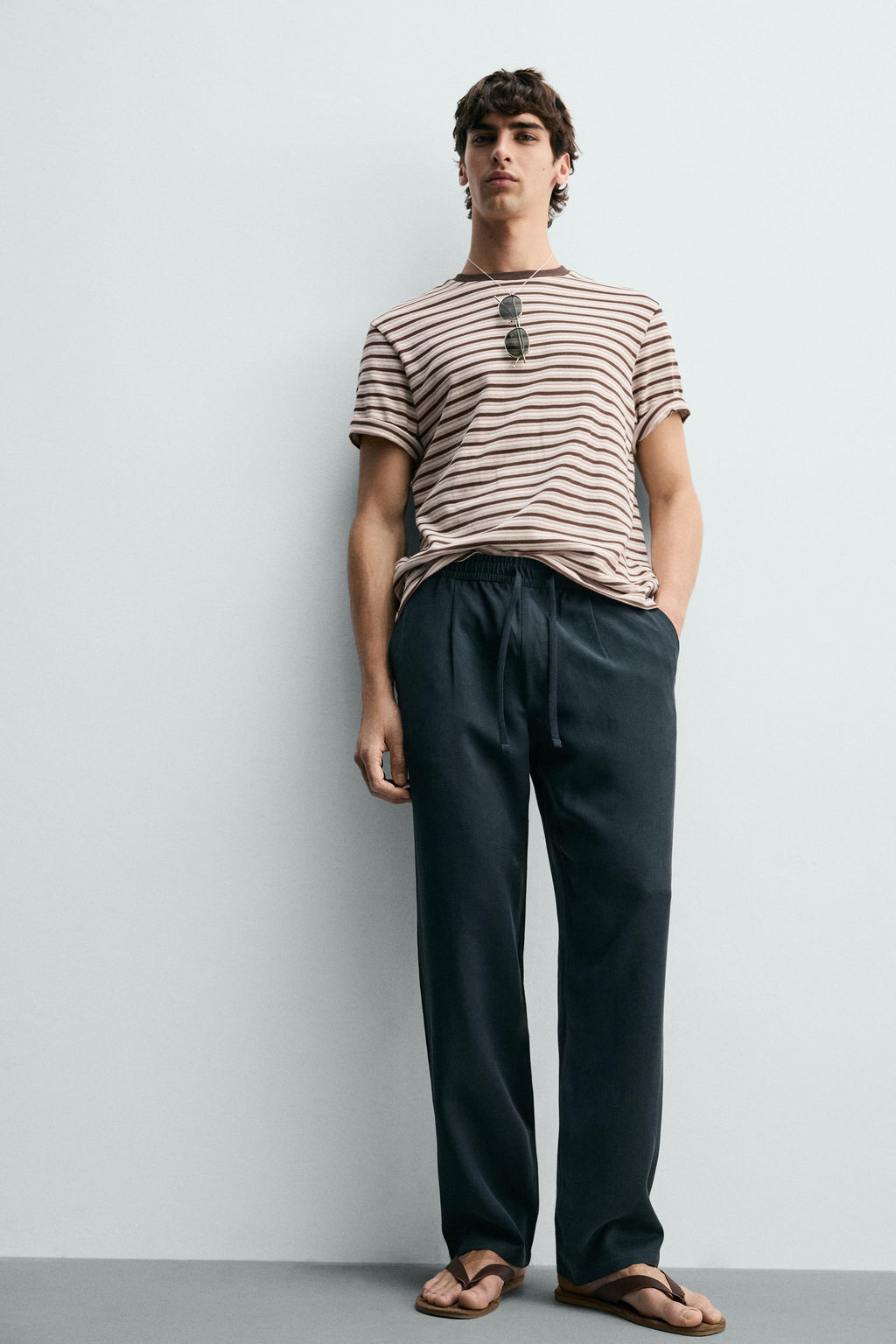 PANTAL?N FLUIDO RELAXED FIT / Azul