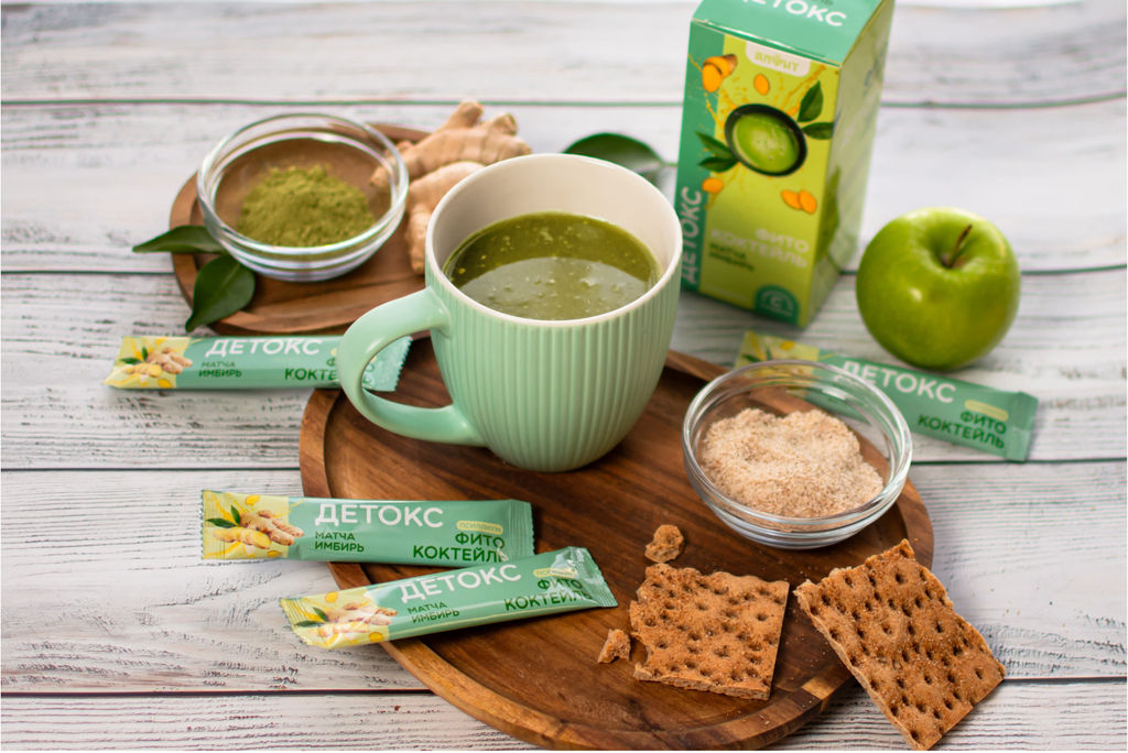 Фитококтейль "Детокс с псиллиумом", 5 стиков по 10 г Алфит 8475