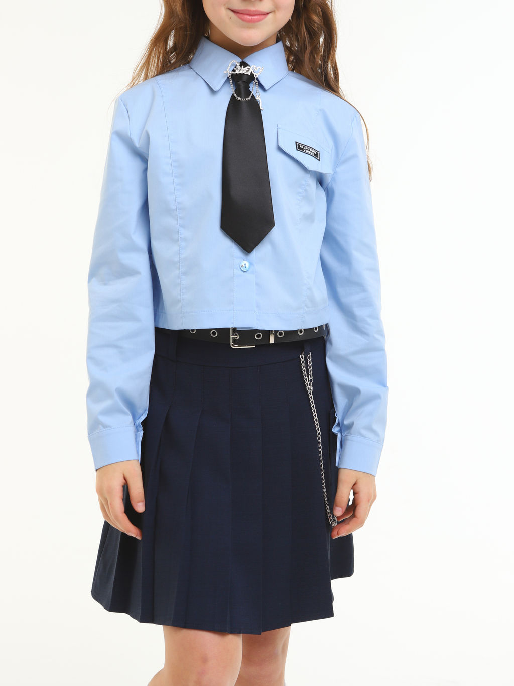 Рубашка для девочек - Синий мир фото 3