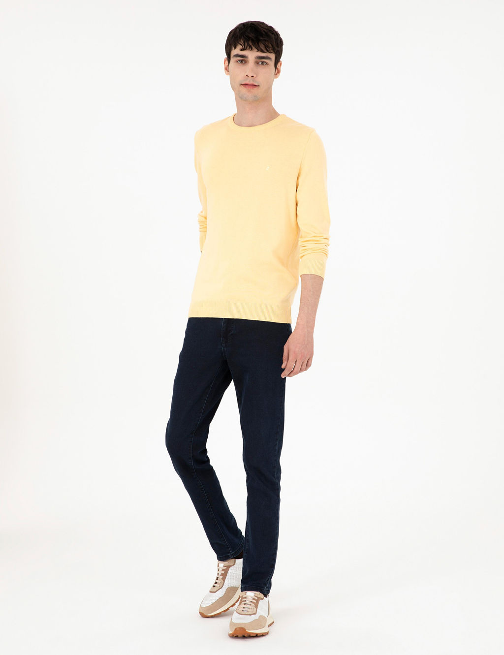 A__k Sar_ Slim Fit Bisiklet Yaka Basic Triko Kazak - Pierre cardin фото 4