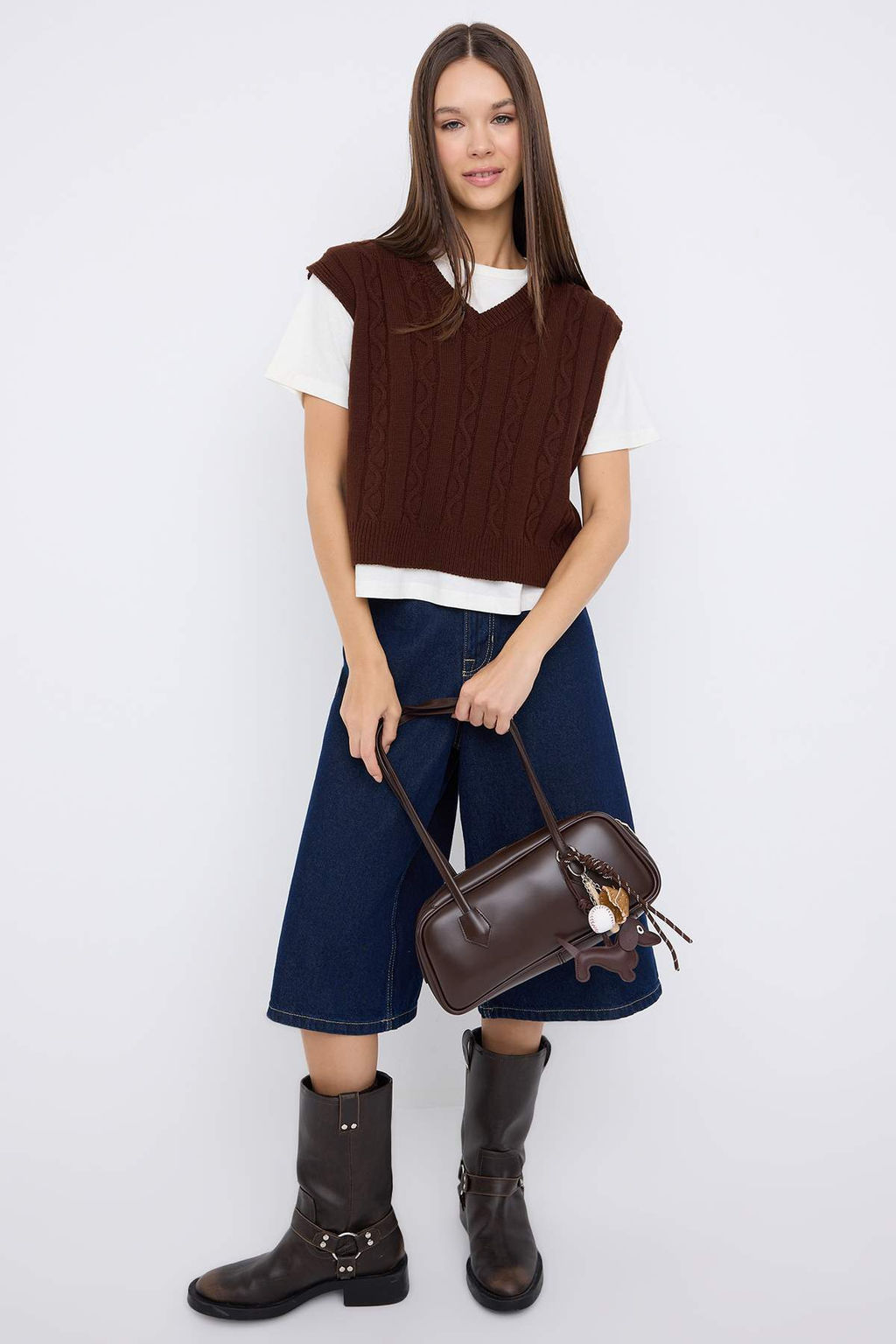 Teen Lacivert 2li T-Shirtlu Sac Orgu Triko Kazak TWOAW26KZ00131 - Trendyolmilla фото 10