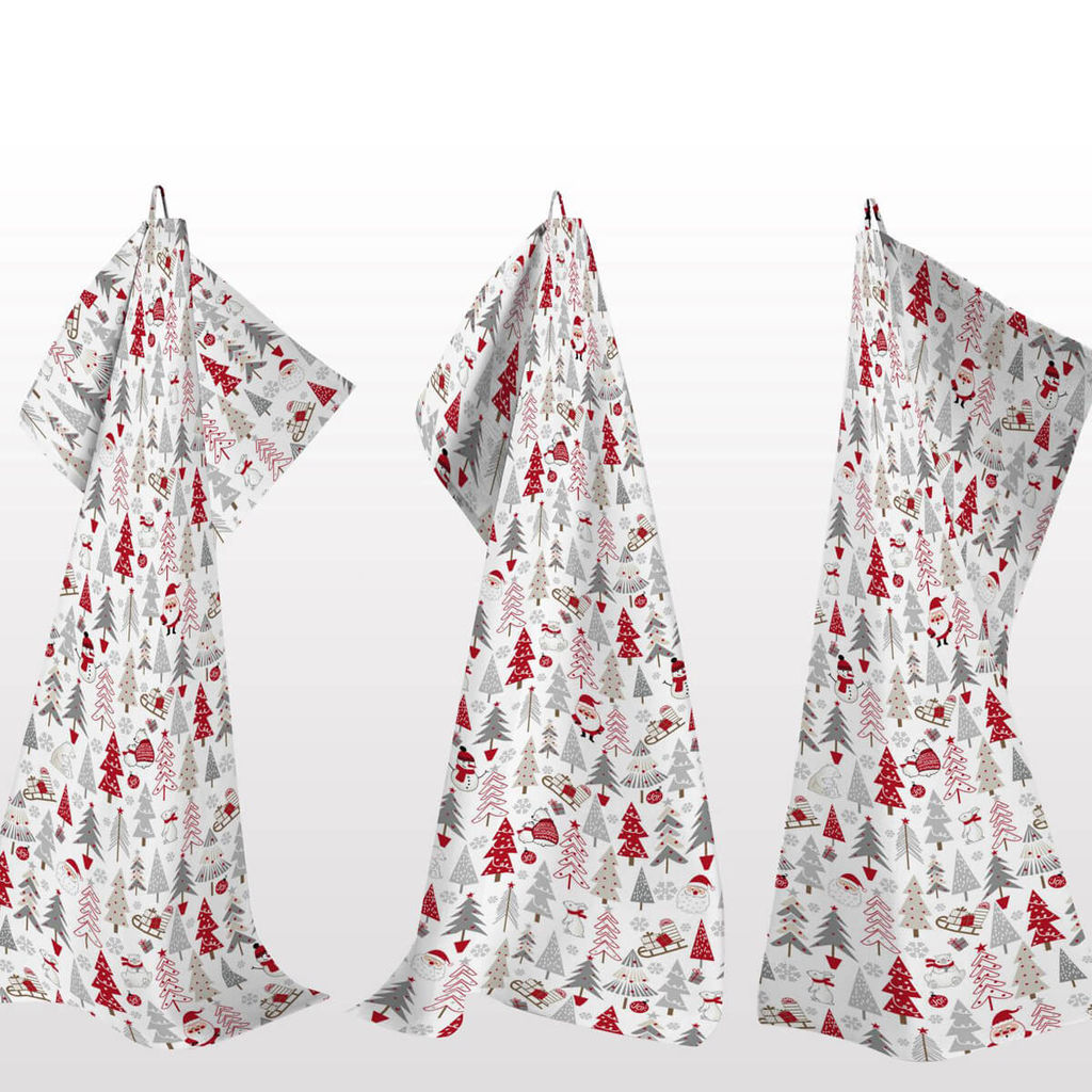 Набор подарочный - Снежные забавы Скатерть 200*145 - 1шт., Полотенце 45*60 - 3шт.