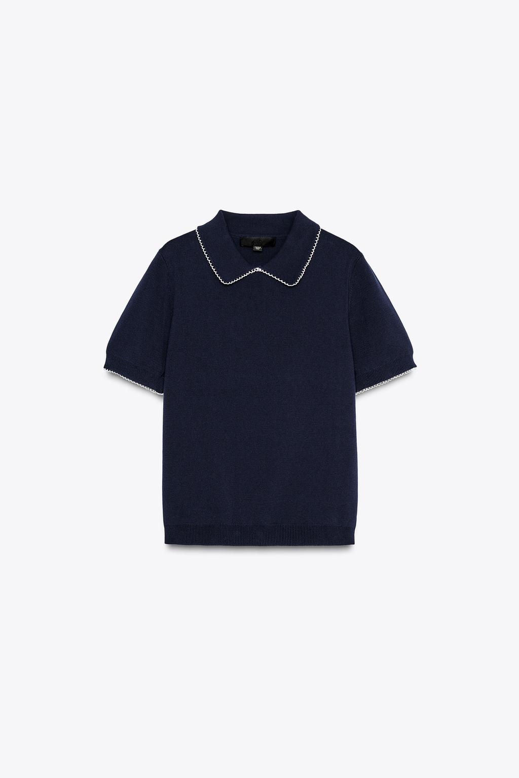 KNIT TOP WITH PIPING - Zara фото 5