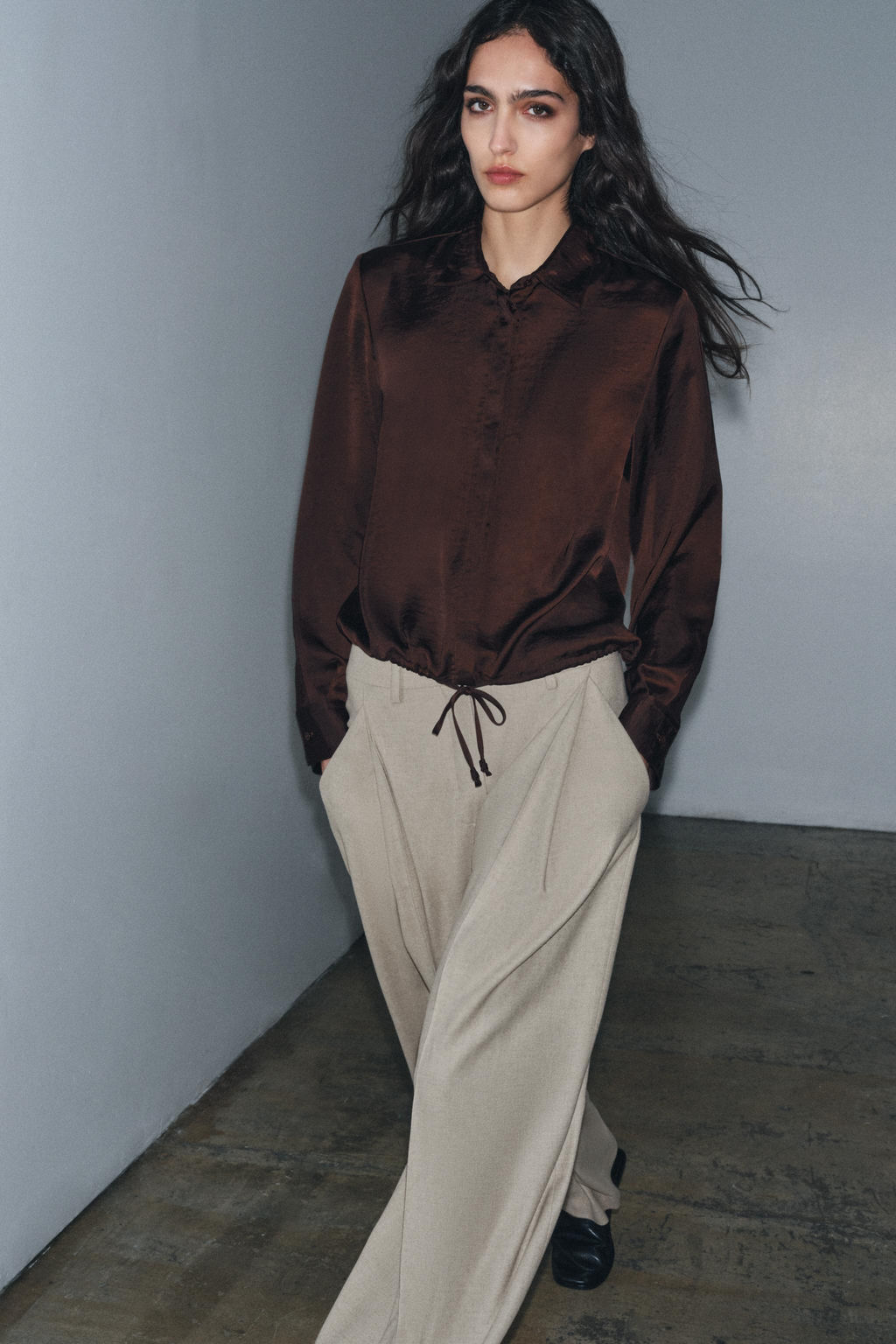 SATIN SHIRT ZW COLLECTION - Zara фото 5