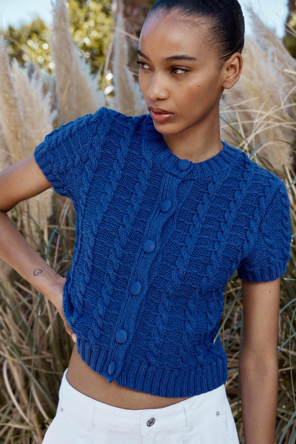 SHORT SLEEVE KNIT CARDIGAN - Zara фото 2