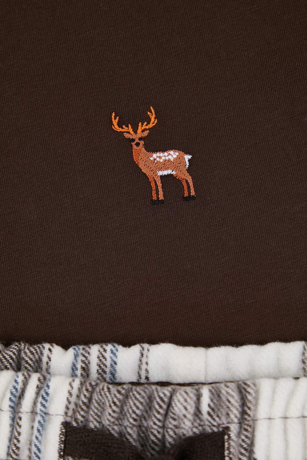 Kahverengi Regular Ekose / Kareli Homewear Pijama Tak?m? TMNAW26PT00061 - Trendyolmilla фото 4