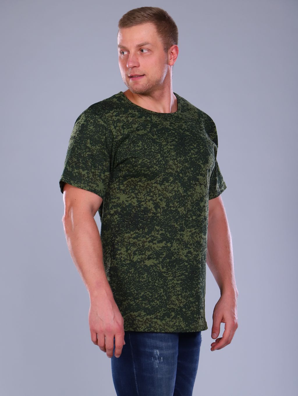 Футболка мужская из кулирки цифра зеленый - Амадэль фото 3