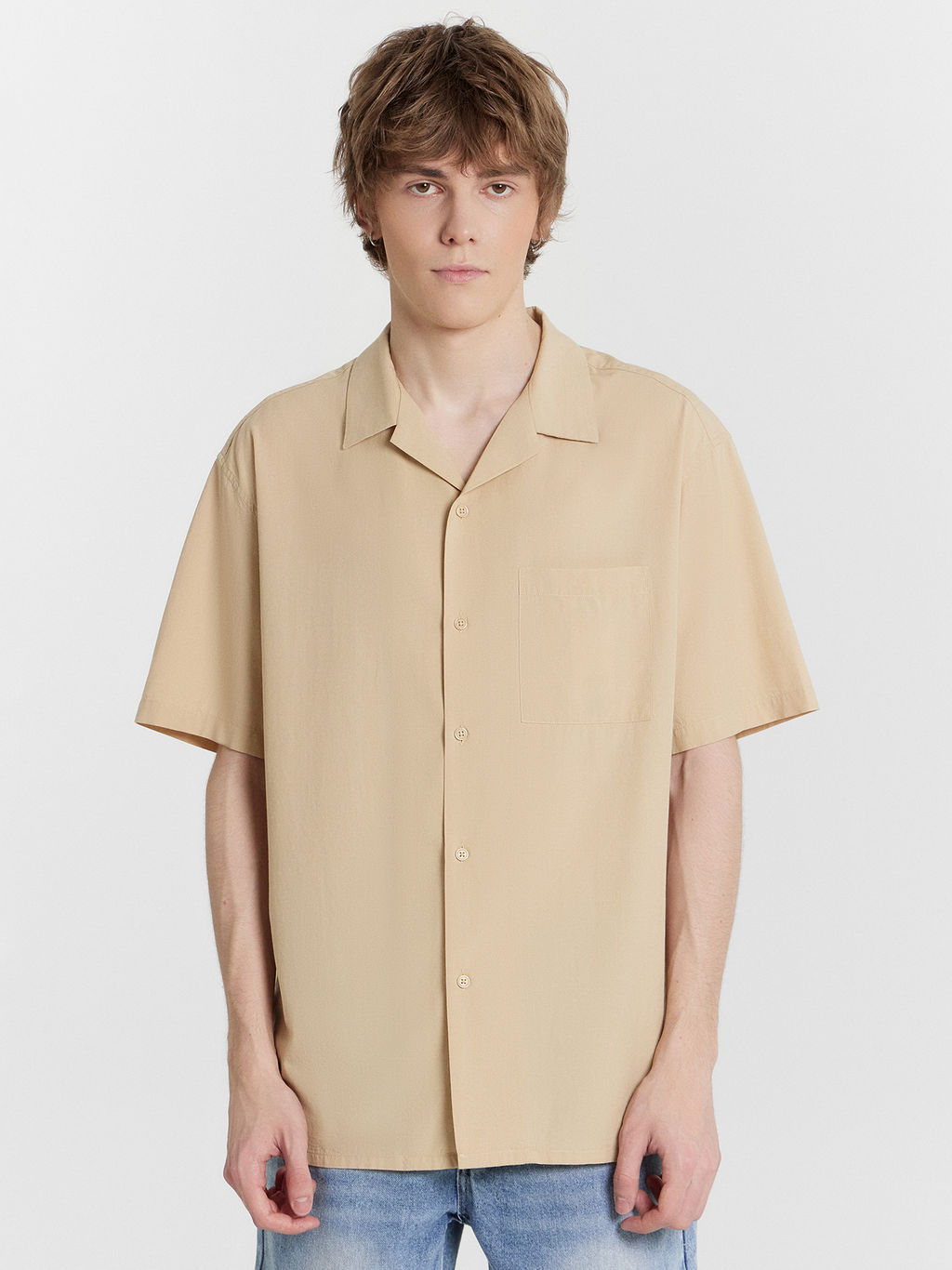Рубашка мужская бежевая сафари 111942