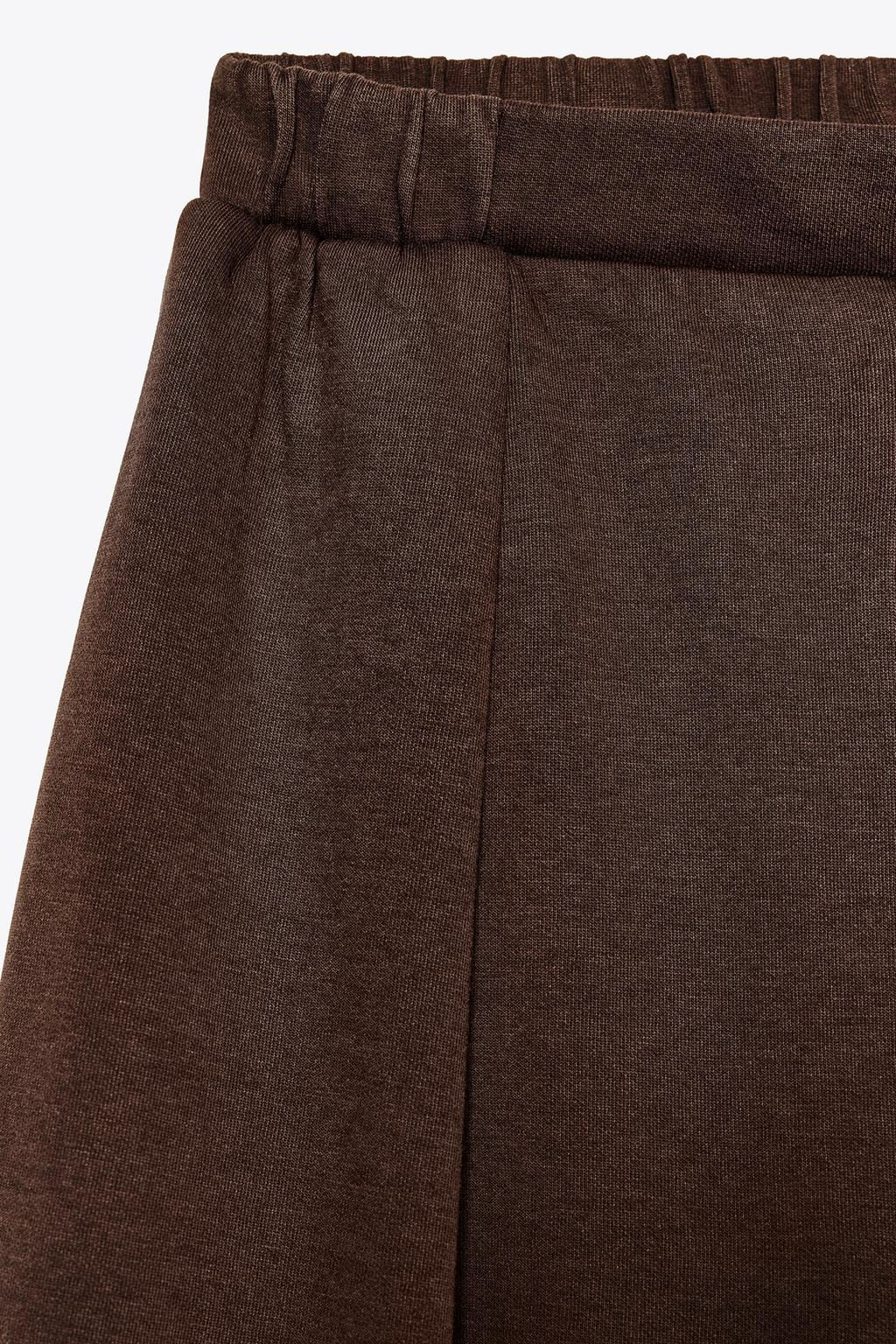 WASHED-EFFECT INTERLOCK TROUSERS - Zara фото 15