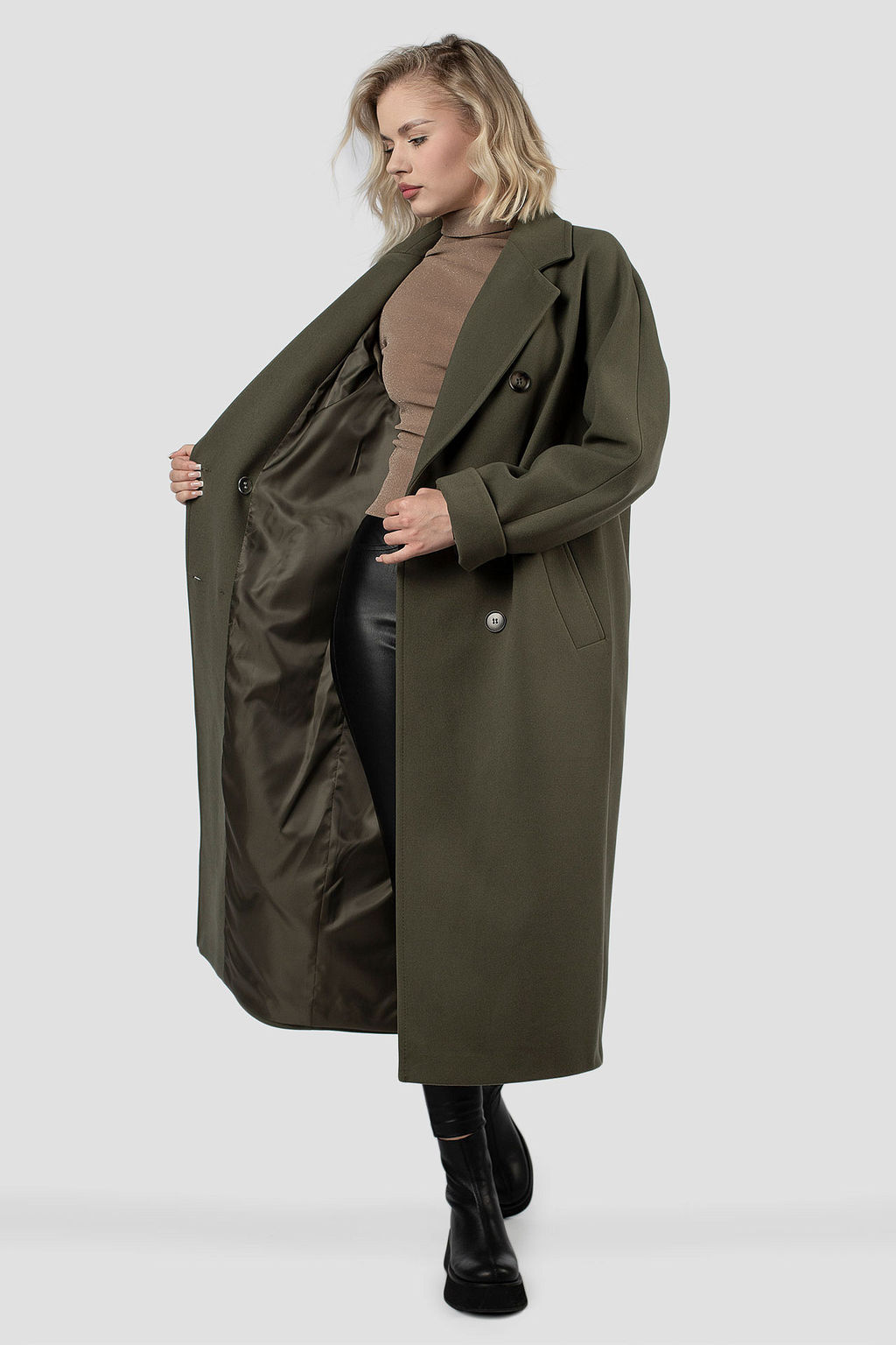 01-10895 Пальто женское демисезонное (пояс) - El podio фото 2