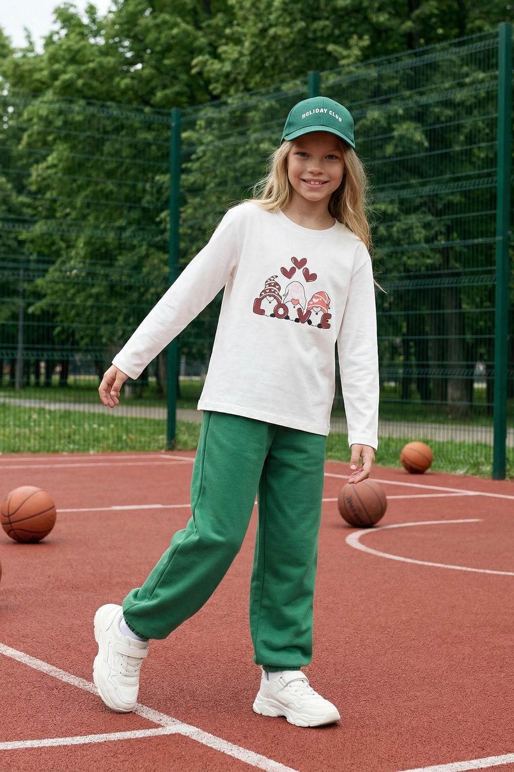 Ekru*001 K?z Cocuk Kalp Desenli Bisiklet Yaka Pamuklu Orme T-Shirt TKDAW25TS00010 - Trendyolmilla фото 8