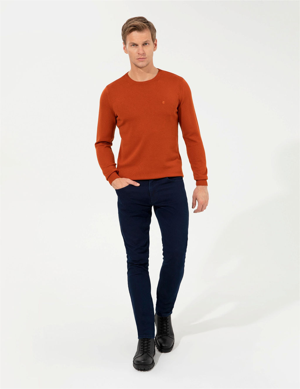 Bak_r Slim Fit Bisiklet Yaka Basic Triko Kazak - Pierre cardin фото 4