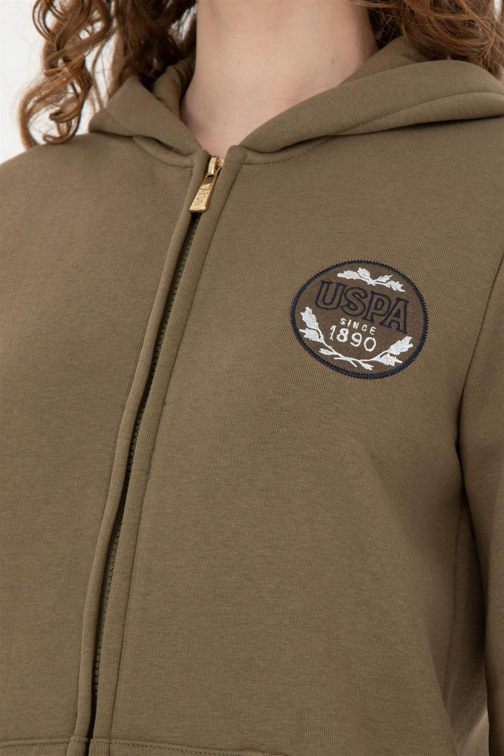Женский свитшот цвета хаки - U.s. polo assn фото 7