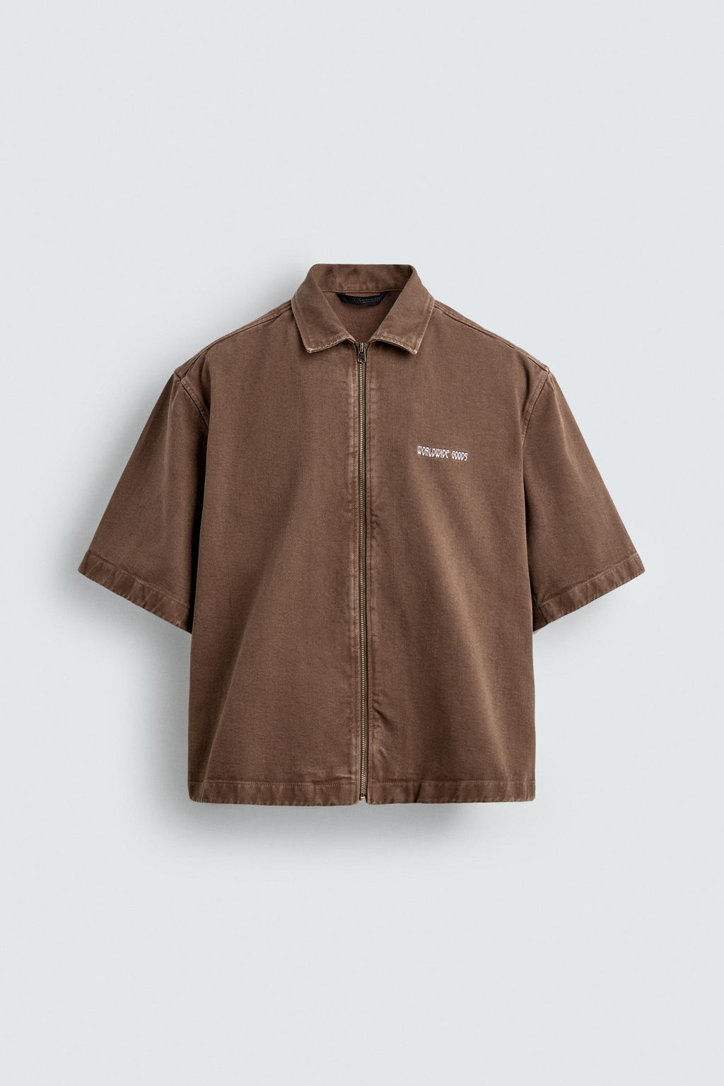 SOBRECAMISA RELAXED FIT CREMALLERA / Marr?n - Zara фото 8
