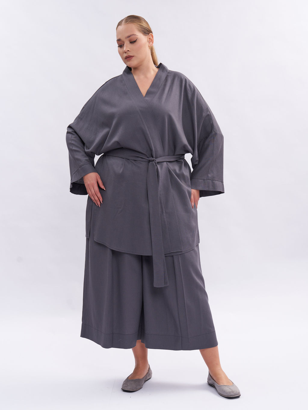 Кардиган кимоно льняной TKA04152GRY23