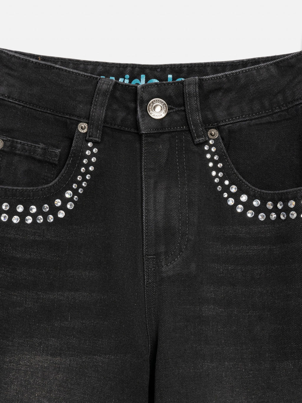 ACOOLA / Брюки джинсовые детские для девочек Poka1 черный  фото 4