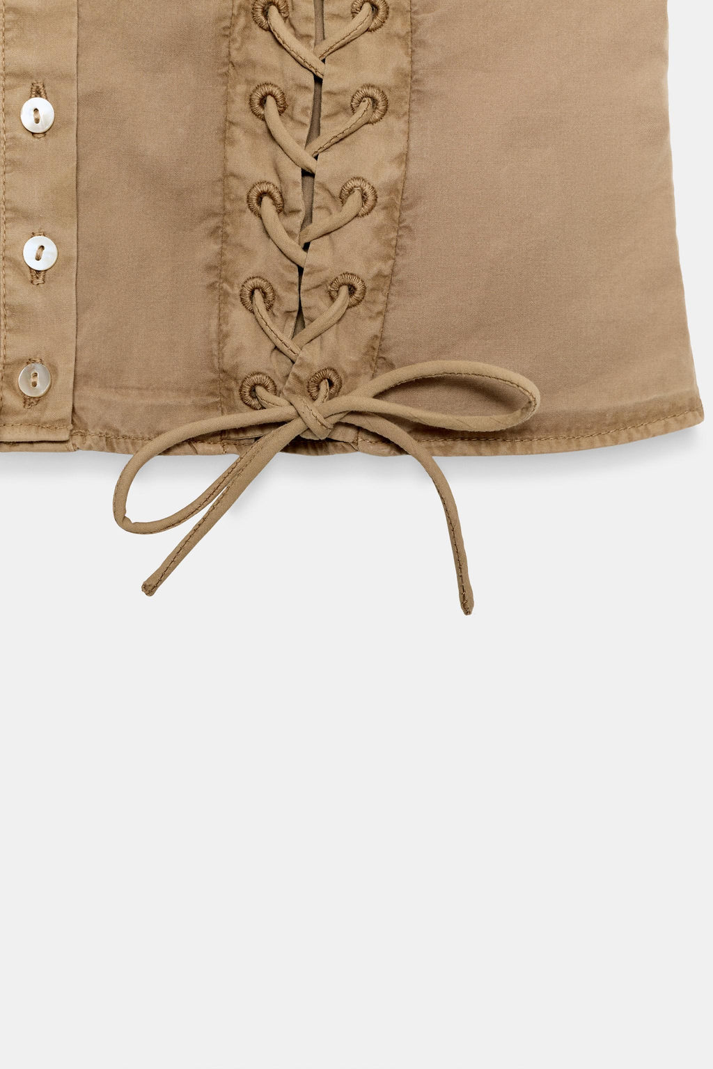 TOP POPEL?N EFECTO LAVADO / Ocre - Zara фото 7
