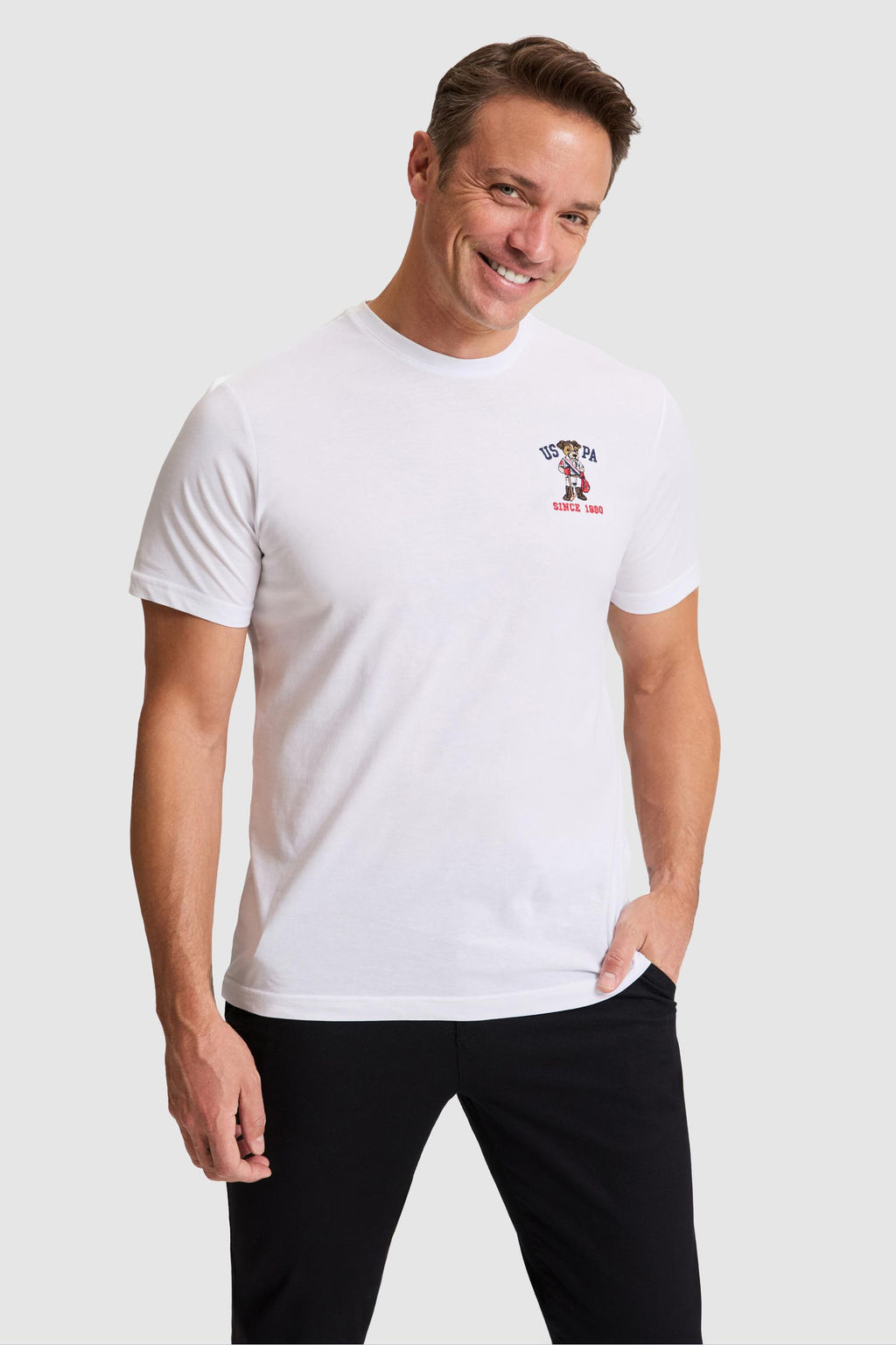 Erkek Beyaz Regular Fit Bisiklet Yaka Ti__rt