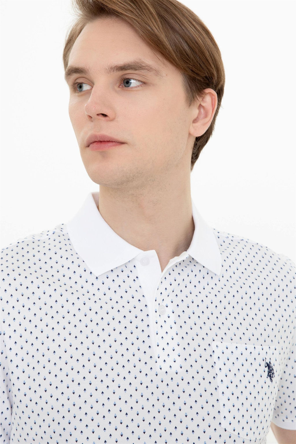 U. S. Polo Assn Мужская темно-синяя футболка с воротником-поло - U.s. polo assn фото 8