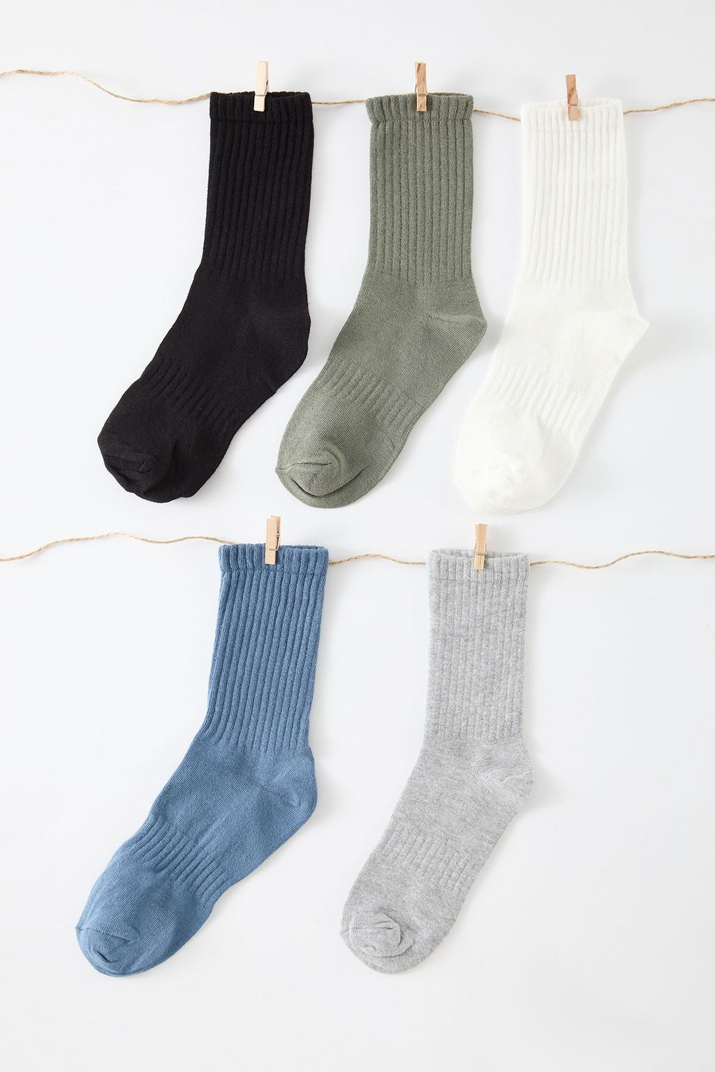 Gri Unisex 5li Paket Pamuklu Dokulu Kolej/Orta Boy Corap TMNAW25CO00011