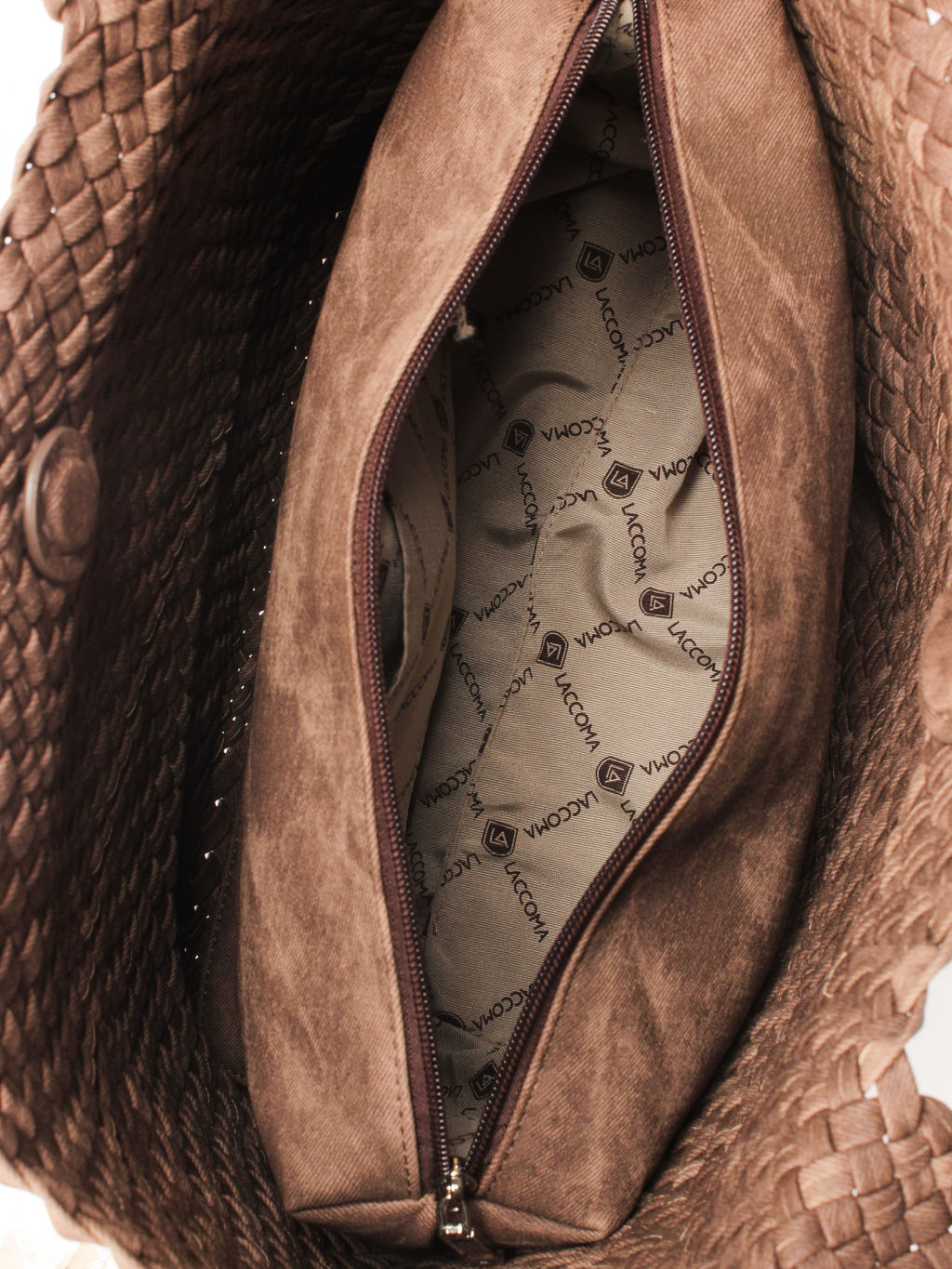 LACCOMA сумка СУ1033-винтаж коричневый эко кожа хлопок  фото 5