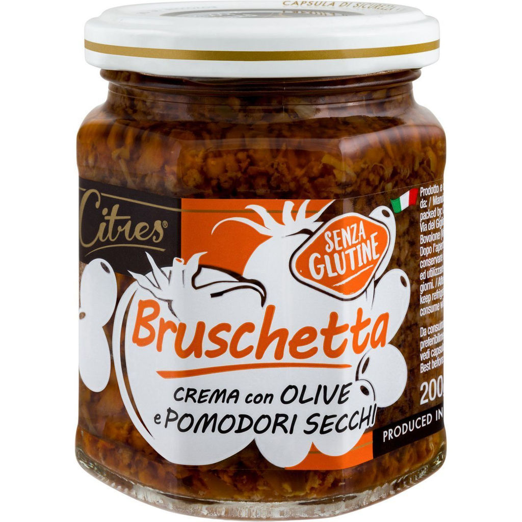 Крем Citres Брускетта с оливками и вялеными томатами 200 г, стекло, Италия