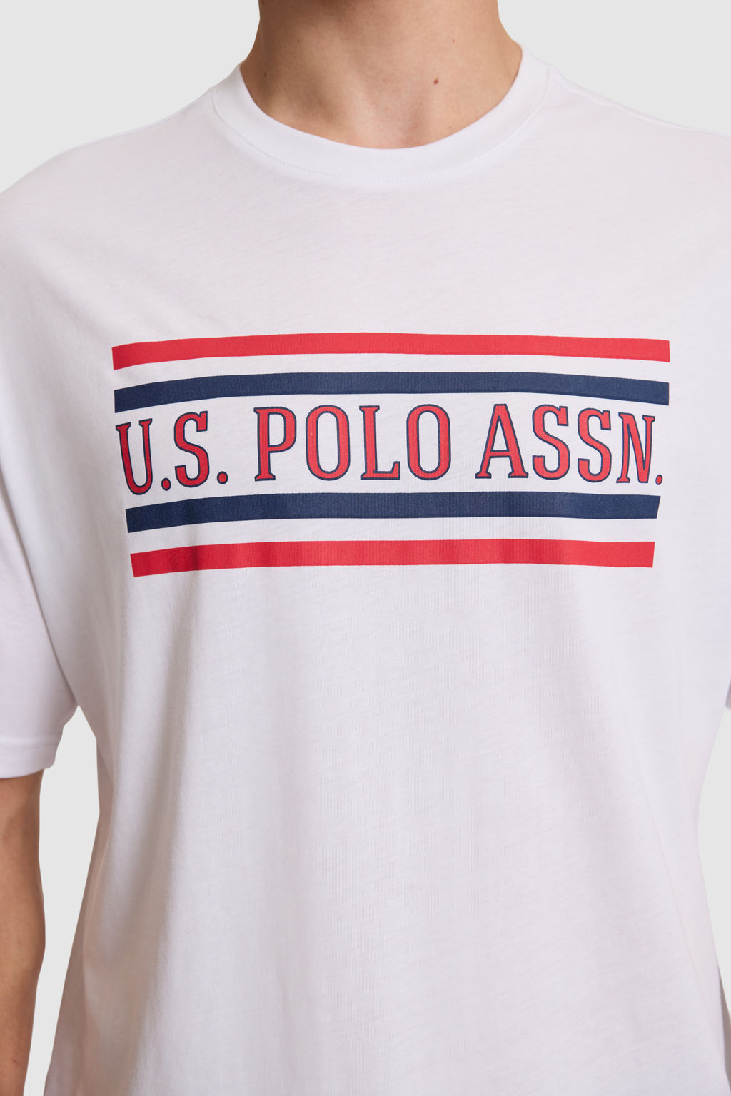 Erkek Beyaz Comfort Fit Bisiklet Yaka TiЕГrt - U.s. polo assn фото 6