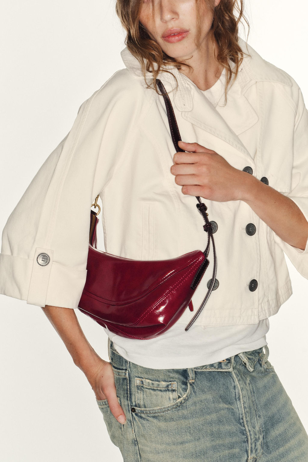 BOLSO DE HOMBRO OVALADO / Rojo - Zara фото 2