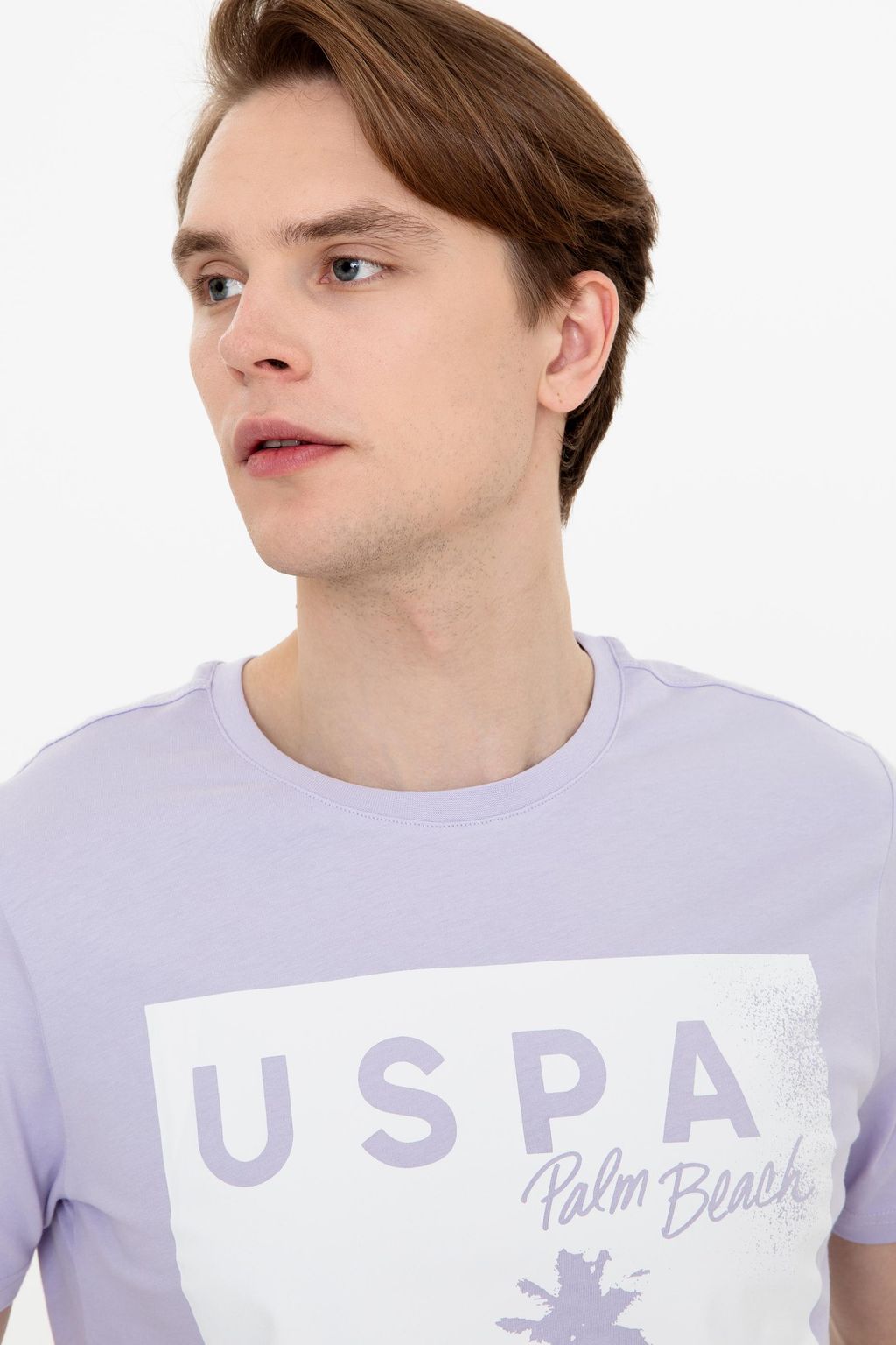 U. S. Polo Assn Мужская сиреневая футболка с круглым вырезом - U.s. polo assn фото 3